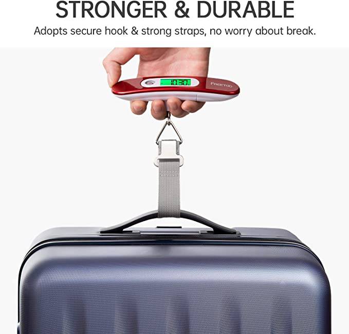 FREETOO, báscula portátil para equipaje, báscula Digital de viaje, báscula para maleta, pesas con función de tara, capacidad de 110 lb/50 KG
