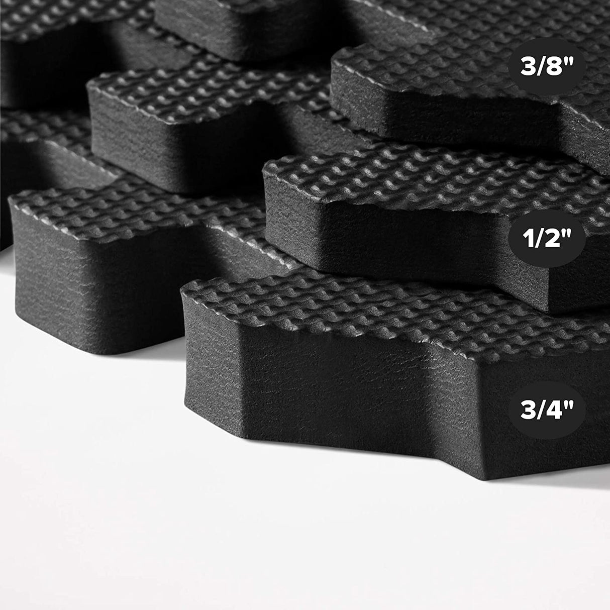 We Sell Mats - Tapetes ejercicio multiusos de 3/8 pulgadas de grosor con espuma EVA, azulejos entrelazados, antifatiga para el hogar o el gimnasio, 24 pulgadas x 24.     6 PZA