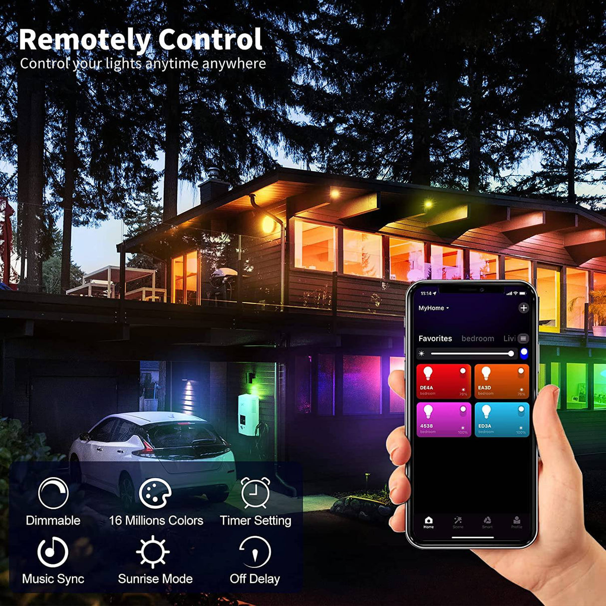 MagicLight Smart BR30 Bombillas de luz de inundación, intensidad regulable que cambia de color, equivalente a 100 W, luz LED empotrable, bombillas de luz WiFi, funciona con Alexa Google Assistant SmartThings (2 unidades) - DIGVICE MX