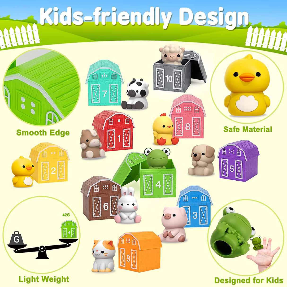 Aigybobo - Juguetes de aprendizaje para niños pequeños, 20 piezas de animales de granja Juguetes Montessori- B0B46BN89X
