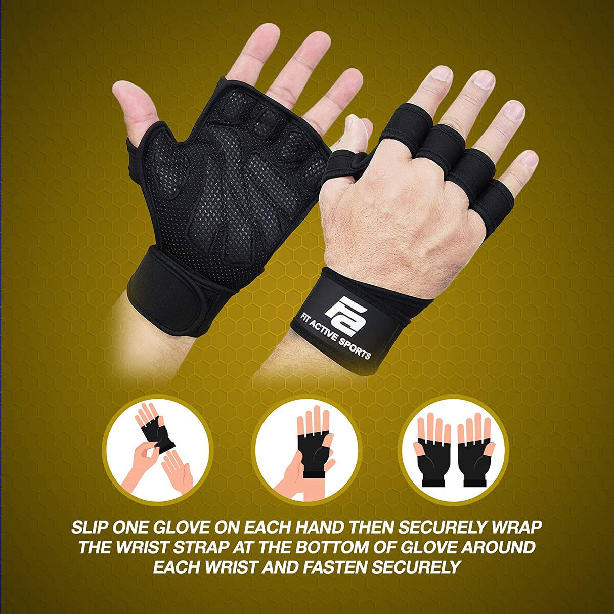 Comprar 1 par de guantes deportivos para levantamiento de pesas, guantes de  gimnasio para muñeca, Fitness, guantes para hombre, medio dedo, cuidado de  la palma