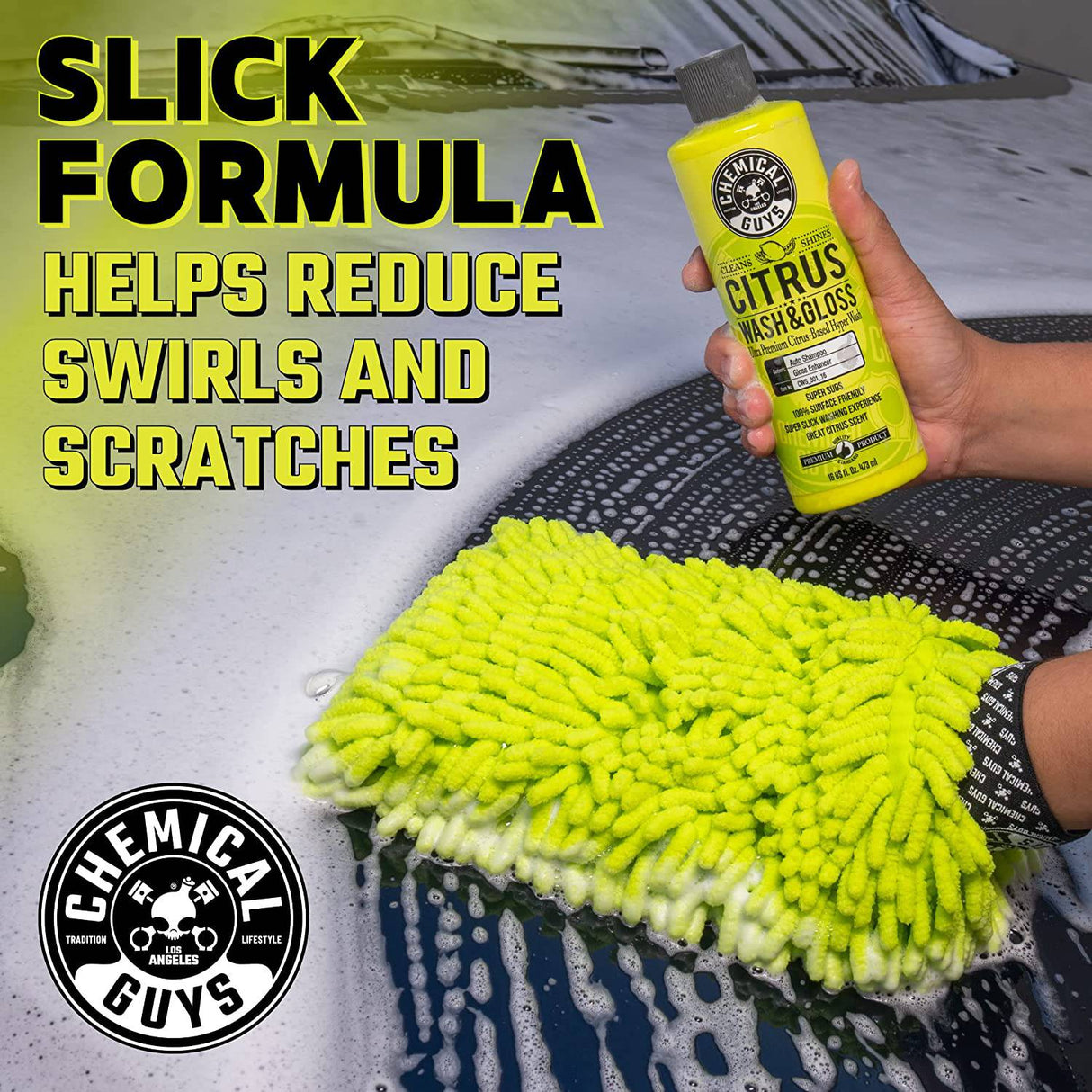 Chemical Guys HOL357 Clean & Shine Car Wash Starter Kit - Seguro para automóviles, camiones, motocicletas, SUV, jeeps, RV y más (7 artículos, incluidos 3 16 oz. Productos químicos para detalles de automóviles)