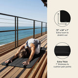 Retrospec Solana Esterilla de yoga de 1" y 1/2" de grosor con correa de nailon para hombres y mujeres - Esterilla de ejercicio antideslizante para yoga en casa, pilates, estiramiento, entrenamiento de suelo y fitness