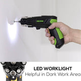 Destornillador eléctrico Decare, pistola de tornillo eléctrica inalámbrica recargable de 3,6 V con 6 uds. Bits, 1 Uds. Adaptador de extensión y luz LED - DIGVICE MX
