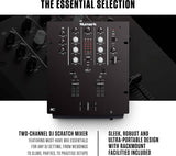 Numark M2 - Mezclador Scratch DJ de 2 canales, montaje en rack con ecualizador de 3 bandas, entrada de micrófono y crossfader reemplazable con controles de inversión y pendiente
