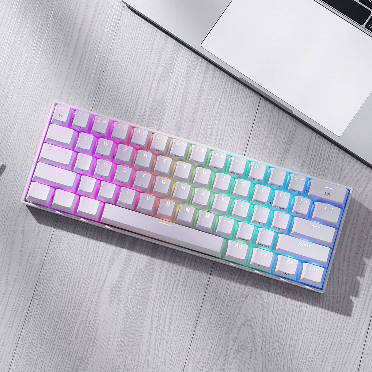 Redragon K530 Pro Draconic - Teclado mecánico 60 % inalámbrico RGB, Bluetooth/2,4 GHz/con cable, 3 modos, 61 teclas