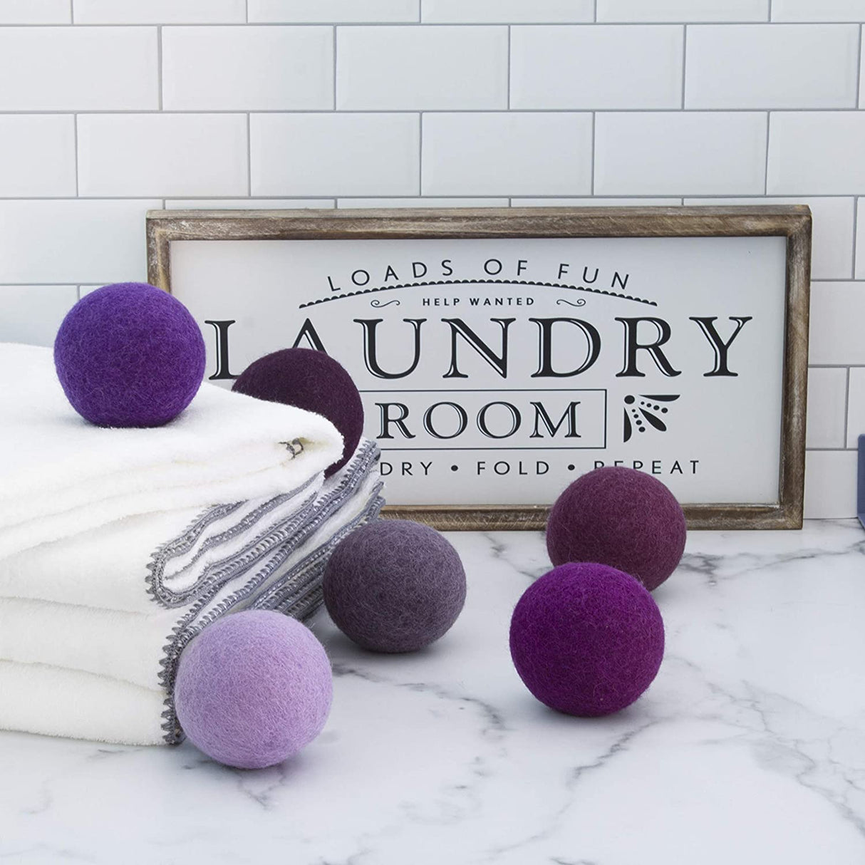 Friendsheep - Pelotas de lana para secadora, color morado, 6 unidades, XL, orgánicas, premium, reutilizables, libres de crueldad, hechas a mano, comercio justo, sin pelusa, color suavizante de telas, color morado - DIGVICE MX