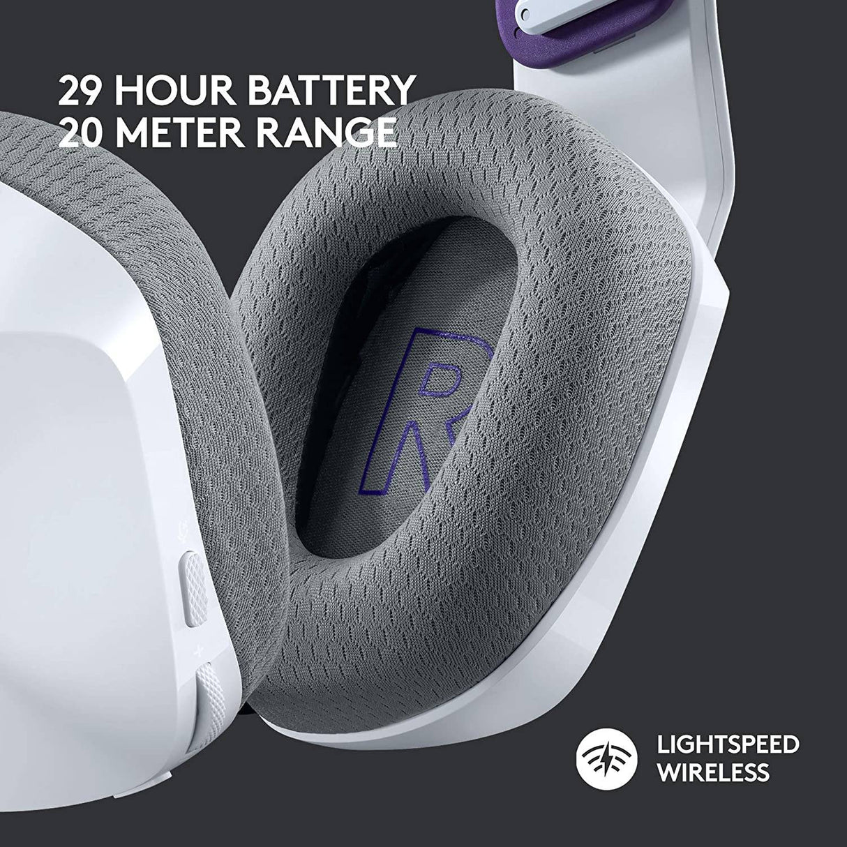 Logitech G733 LIGHTSPEED Auriculares inalámbricos para juegos con diadema de suspensión, LIGHTSYNC RGB, tecnología de micrófono Blue VO!CE y controladores de audio PRO-G - Blanco