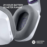 Logitech G733 LIGHTSPEED Auriculares inalámbricos para juegos con diadema de suspensión, LIGHTSYNC RGB, tecnología de micrófono Blue VO!CE y controladores de audio PRO-G - Blanco