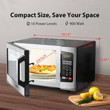 Toshiba - Horno de microondas EM925A5A-SS con modo ECO de encendido/apagado de sonido e iluminación LED, 0.9 Cu. pies/900 W, acero inoxidable - DIGVICE MX