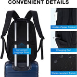 BAGSMART  - Mochila para computadora portátil para hombres y mujeres Mochilas de viaje expandibles para computadora de 17.3 pulgadas con puerto de carga resistente al agua