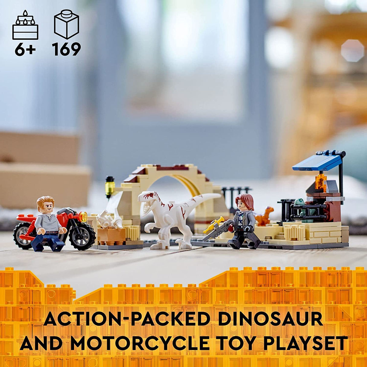 LEGO Jurassic World Dominion Atrociraptor Dinosaur: Bike Chase 76945  (169 piezas)