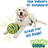 Wobble Wag Giggle Ball, juguete interactivo para perros, divertidos sonidos de risa cuando se enrolla o agita. - DIGVICE MX