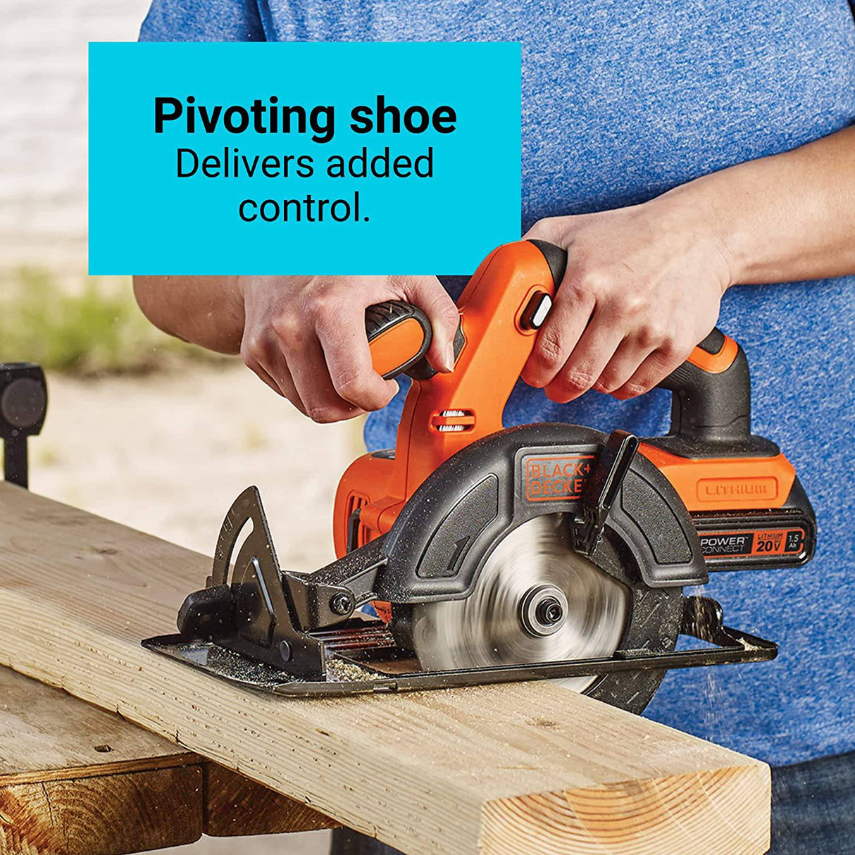 BLACK+DECKER 20V MAX* POWERCONNECT 5-1/2 pulg. Sierra circular inalámbrica (BDCCS20C) - DIGVICE MX
