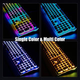 RK ROYAL KLUDGE Teclado mecánico para juegos estilo máquina de escribir con verdadero RGB retroiluminado Reposamuñecas plegable Interruptor azul de 108 teclas Tecla redonda retro - Negro