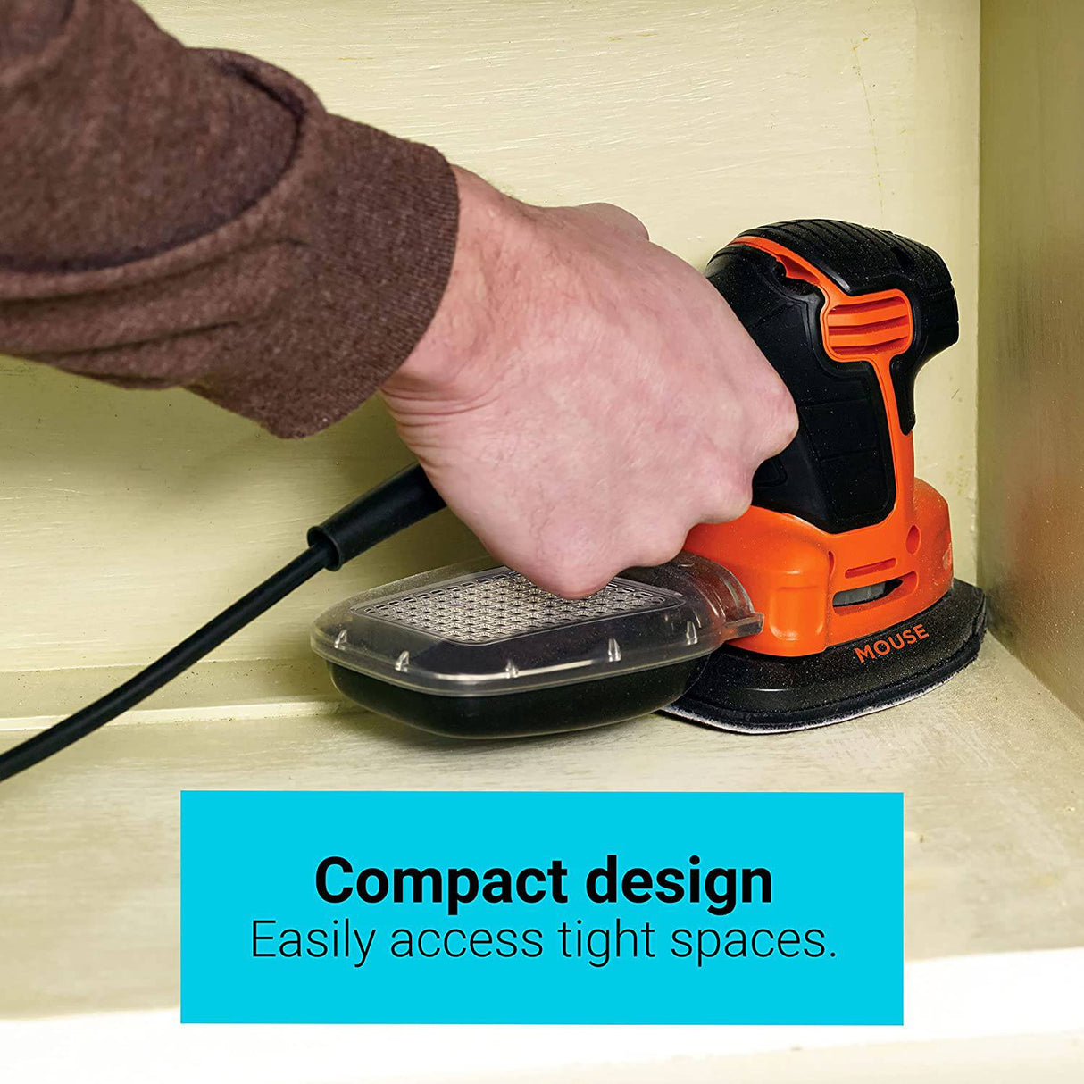 BLACK+DECKER - Lijadora eléctrica para detalles  MOUSE de 1,2 amperios (BDEMS600) - DIGVICE MX