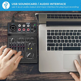 PYLE Mezclador de audio Bluetooth de 3 canales - Interfaz de controlador de sonido DJ, USB para grabación en PC, XLR, conector de micrófono de 3,5 mm, alimentación de 18 V, entrada/salida RCA para profesionales y principiantes - PAD30MXUBT