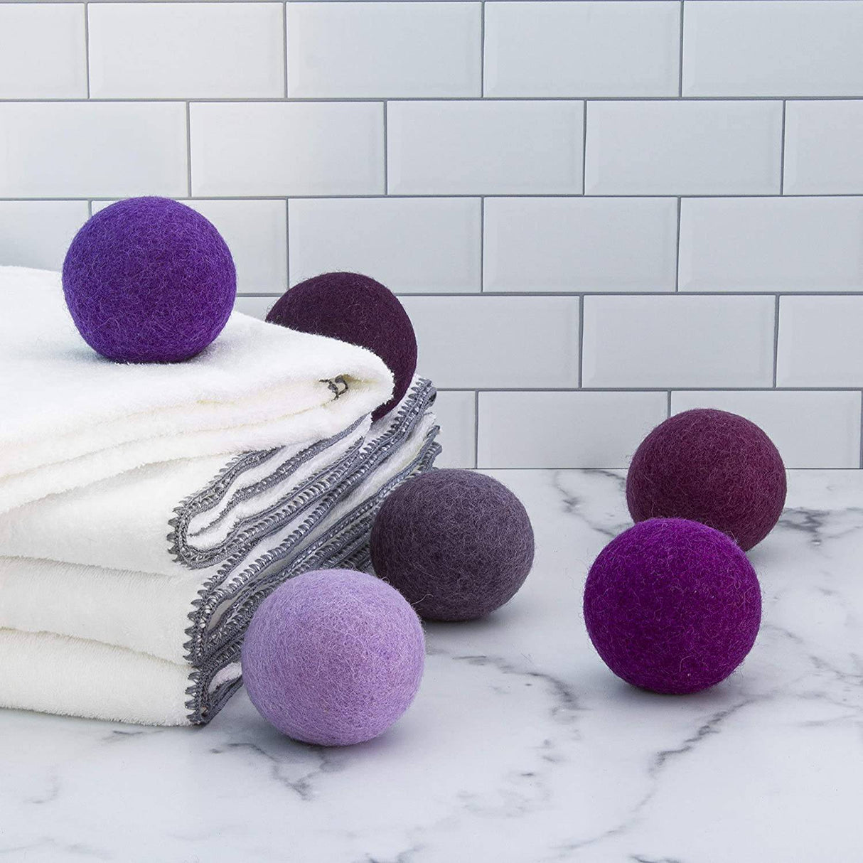 Friendsheep - Pelotas de lana para secadora, color morado, 6 unidades, XL, orgánicas, premium, reutilizables, libres de crueldad, hechas a mano, comercio justo, sin pelusa, color suavizante de telas, color morado - DIGVICE MX