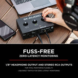 M-Audio M-Track Solo: interfaz de audio USB para grabación, transmisión y podcasting con entradas XLR, Line y DI, además de un paquete de software incluido