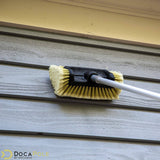 DocaPole - Accesorio para poste de extensión de cepillo de fregar y lavado de autos con cerdas suaves (10") para cubierta, camión, bote, RV, revestimiento de casa, seguro con agua (poste de mango largo, no incluido)