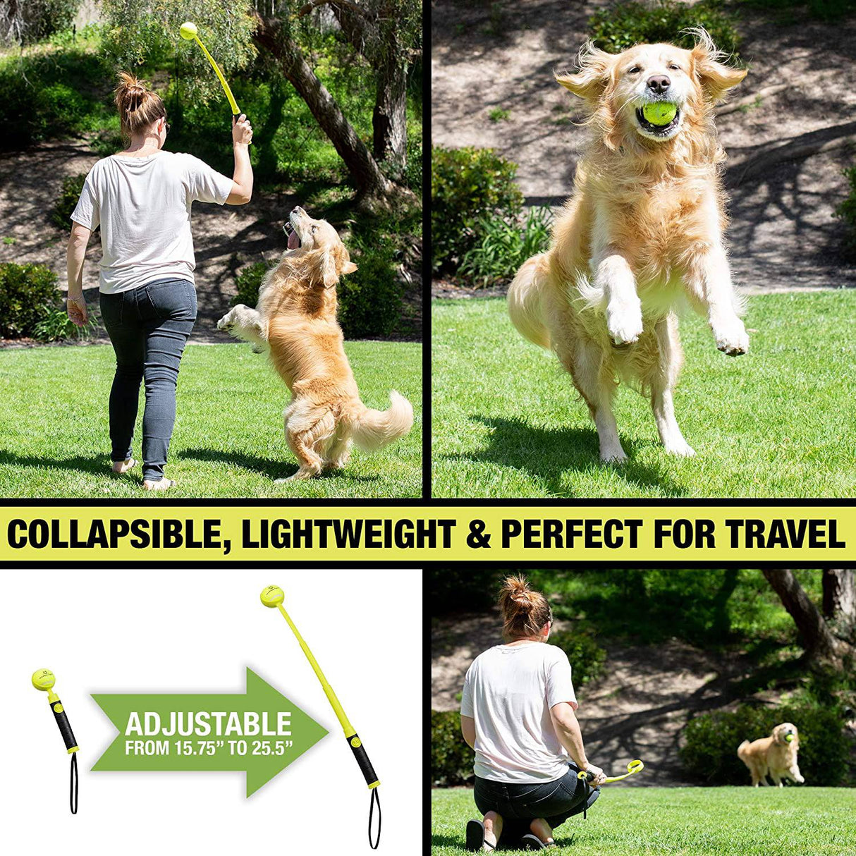 Hyper Pet Dog Ball Launcher, Dog Ball Thrower-Juguetes interactivos para perros (cargar y lanzar pelotas de tenis para que los perros las busquen) - DIGVICE MX