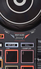 Hercules DJControl Inpulse 200 - Controlador de DJ con USB, ideal para principiantes aprendiendo a mezclar - 2 pistas con 8 pads y tarjeta de sonido - Software y tutoriales incluidos