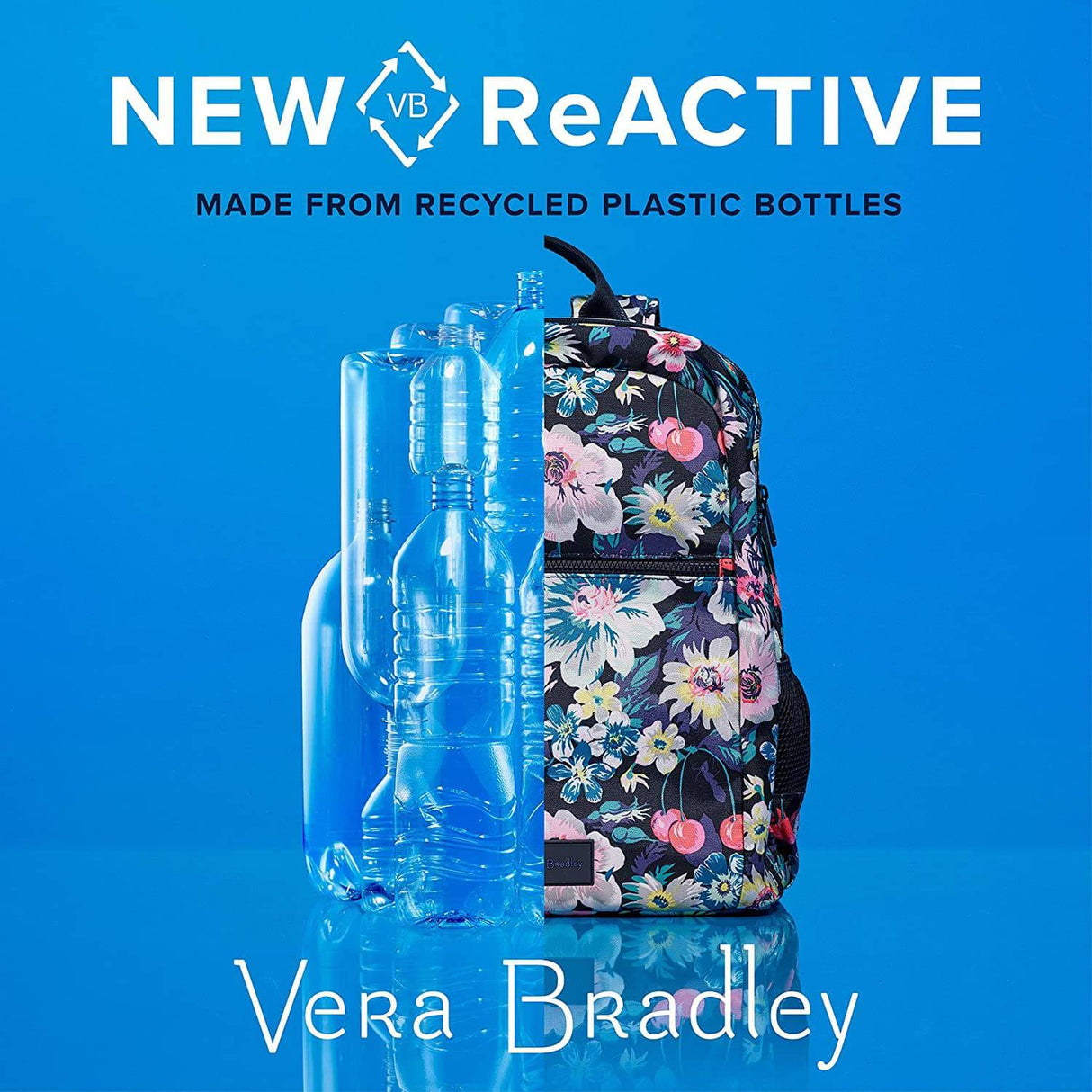 Vera Bradley - Mini mochila con correa reciclada Lighten Up Reactive para mujer, gris jaspeado, talla única