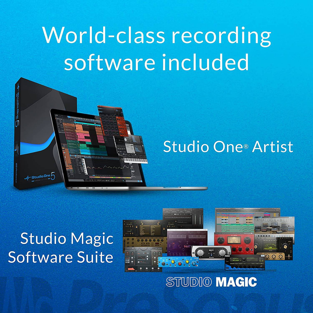 PreSonus Studio 24c 2x2, 192 kHz, interfaz de audio USB con Studio One Artist y software de grabación DAW Ableton Live Lite