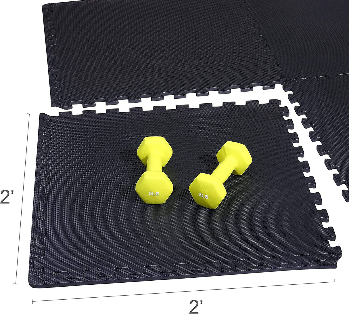 BalanceFrom Puzzle Colchoneta de ejercicios con baldosas entrelazadas de espuma EVA.  1/2" Thick, 24 Square Feet