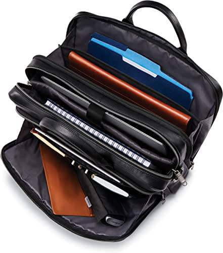 Samsonite - Maletín clásico de cuero con carga superior
