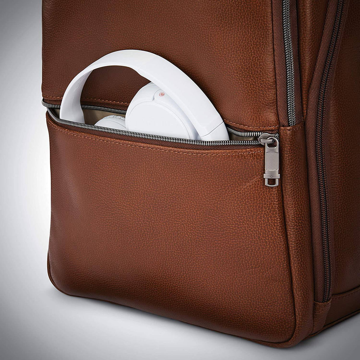 Samsonite - Classic Leather Slim Mochila, Coñac, Talla única