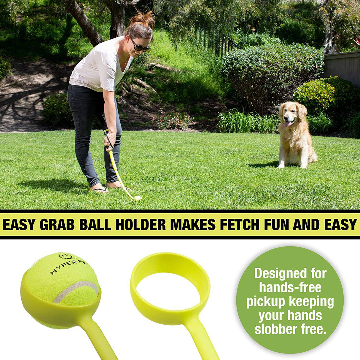 Hyper Pet Dog Ball Launcher, Dog Ball Thrower-Juguetes interactivos para perros (cargar y lanzar pelotas de tenis para que los perros las busquen) - DIGVICE MX