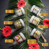 Lovery - Juego de regalo de sales de baño de Epsom, sal de spa relajante con aceites esenciales, baños de burbujas, lavanda, menta verde de eucalipto, albahaca de limón, coco, árbol de té, sal de Epsom de miel y almendras
