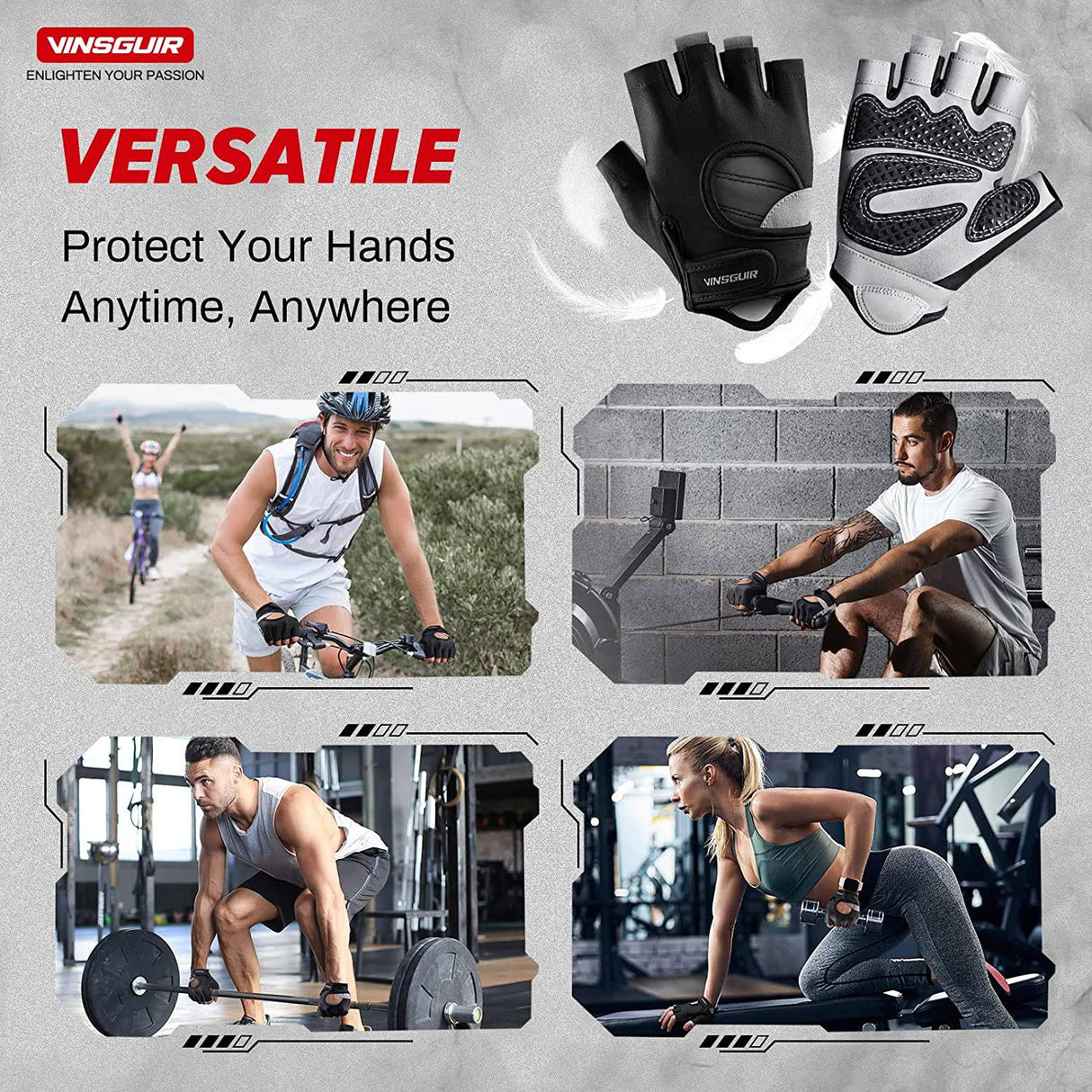 Guantes de Gym para Hombre y Mujer Guantes Gimnasio Ejercicio y