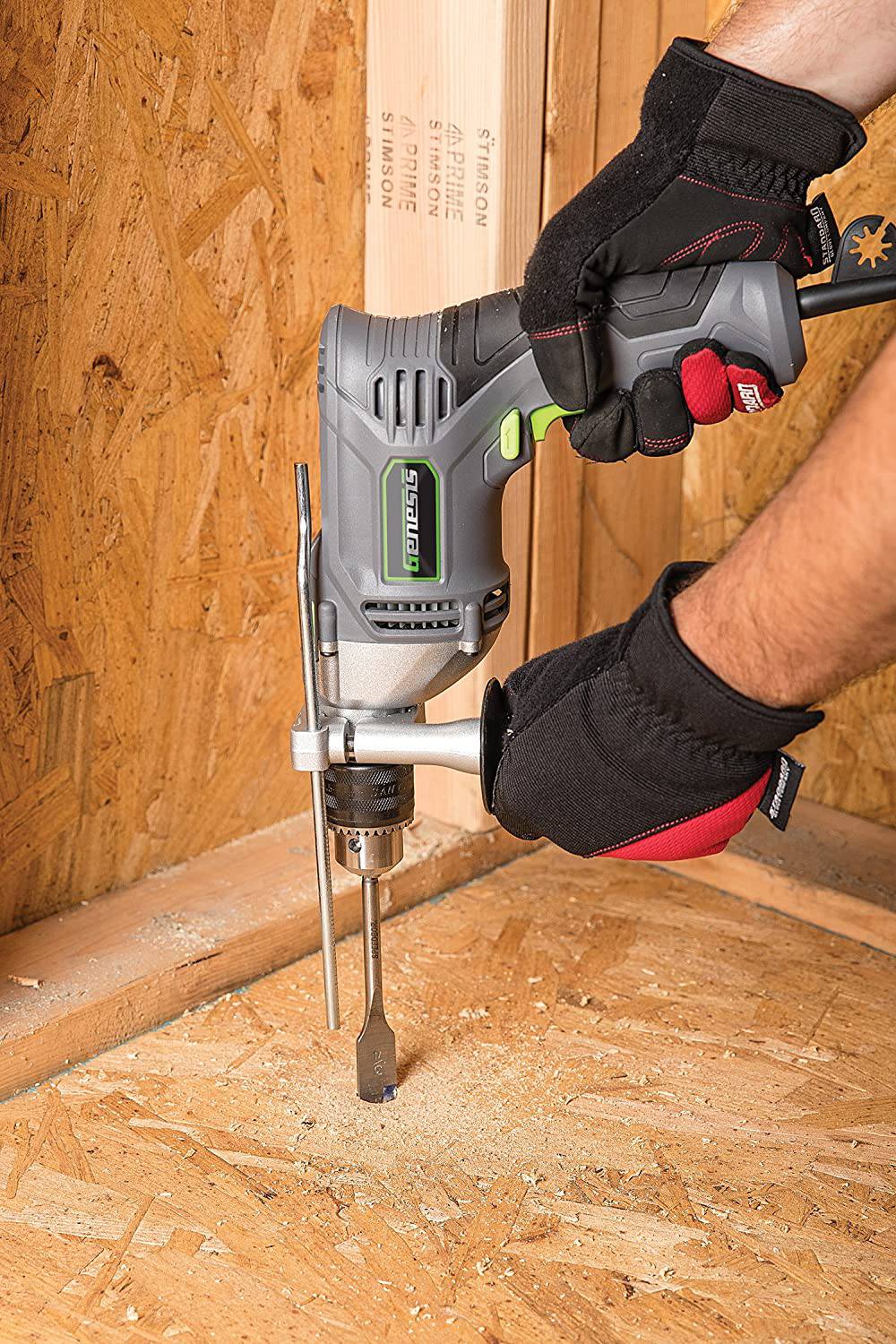 Genesis GHD1275 Taladro de martillo reversible de velocidad variable de 7,5 amperios con llave de mandril ajustable, mango de control lateral, botón de bloqueo, mango auxiliar de 360° y medidor de profundidad - DIGVICE MX