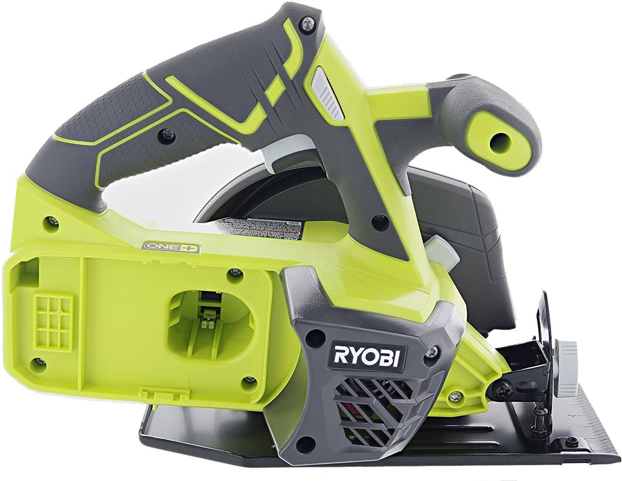 Ryobi One P505 Sierra circular inalámbrica de iones de litio de 18 V, 5 1/2" y 4700 RPM (batería no incluida, solo herramienta eléctrica), verde - DIGVICE MX
