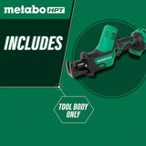 Sierra de sable a batería Metabo HPT 18V MultiVolt™ | Diseño con una sola mano | 3200 golpes por minuto | Acepta hojas de sierra de vaivén o caladora | CR18DAQ4 - DIGVICE MX