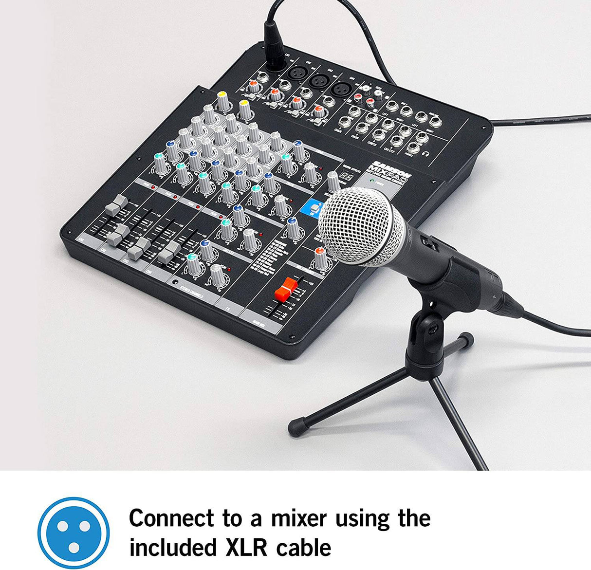 Samson Technologies Q2U USB/XLR Dynamic Microphone Recording and Podcasting Pack (incluye clip para micrófono, soporte de escritorio, parabrisas y cables), plateado