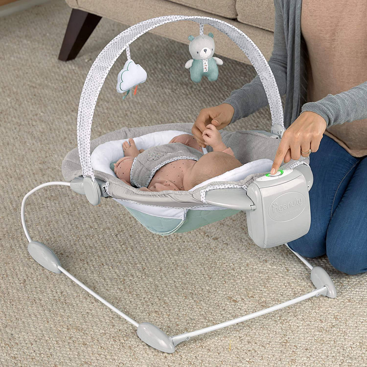 Ingenuity SmartBounce Hamaca automática para bebés con ruido blanco - Pemberton - DIGVICE MX