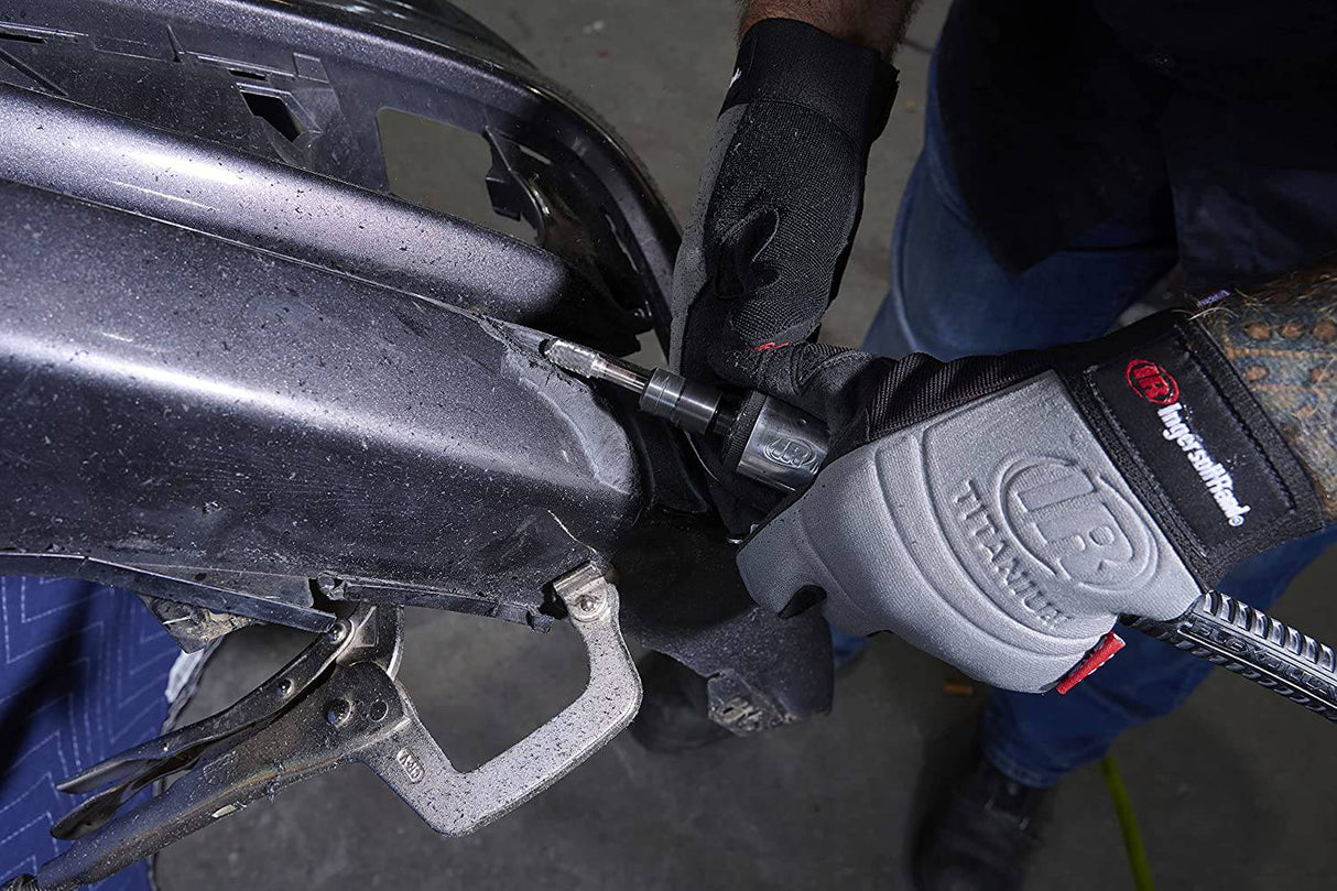 Amoladora neumática Ingersoll Rand 307B de 1/4 in, recta, 28 000 RPM, 0,25 HP, construcción de cojinete de bolas, bloqueo de seguridad, carcasa de aluminio, herramienta eléctrica liviana, gris - DIGVICE MX
