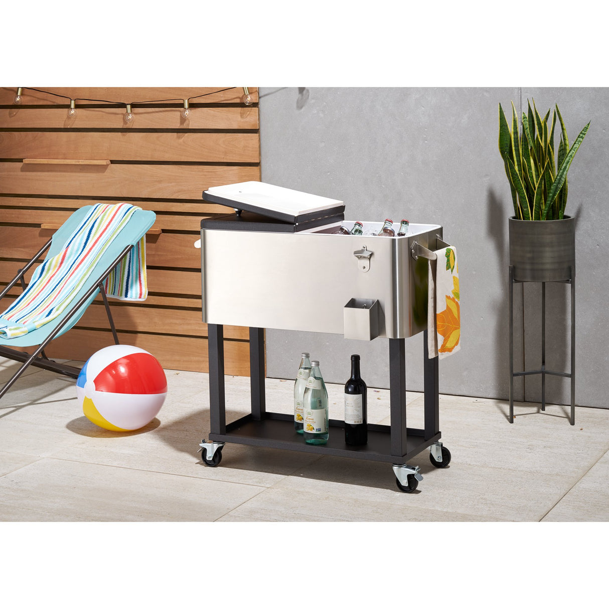 TRINITY TXK-0806 Enfriador de acero inoxidable con tapa, 80 qt