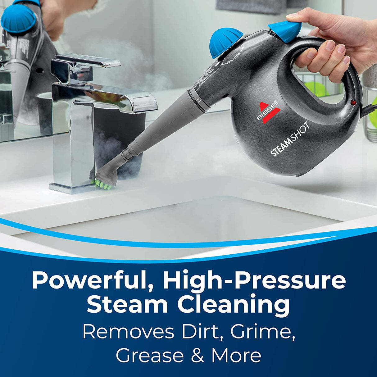 Bissell SteamShot Limpiador a vapor para superficies duras con desinfección natural, herramientas multisuperficie incluidas para eliminar la suciedad, la mugre, la grasa y más, 39N7V - DIGVICE MX