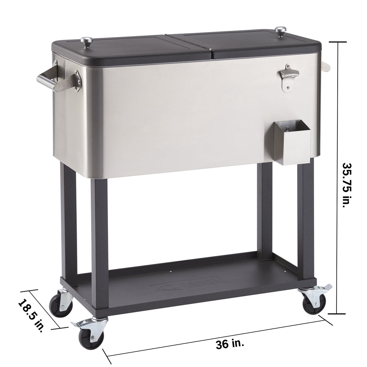 TRINITY TXK-0806 Enfriador de acero inoxidable con tapa, 80 qt