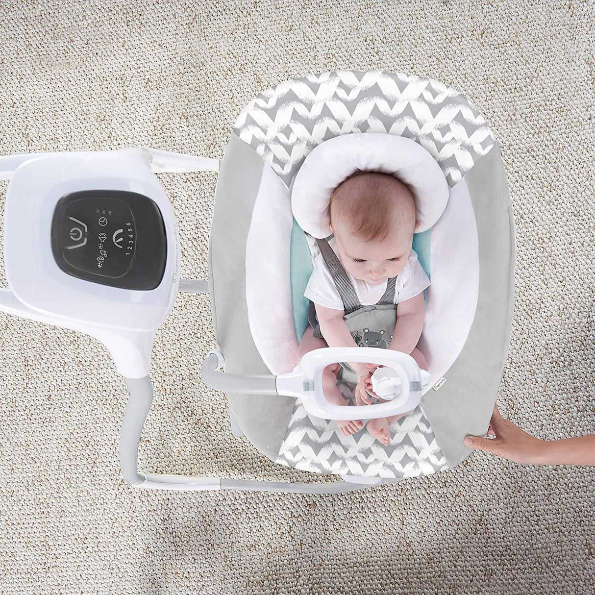 Ingenuity 2-in-1 SimpleComfort Compact Baby Swing & Rocker - Ligero, multidireccional, 6 velocidades, sonidos y vibraciones de la naturaleza - Raylan - DIGVICE MX