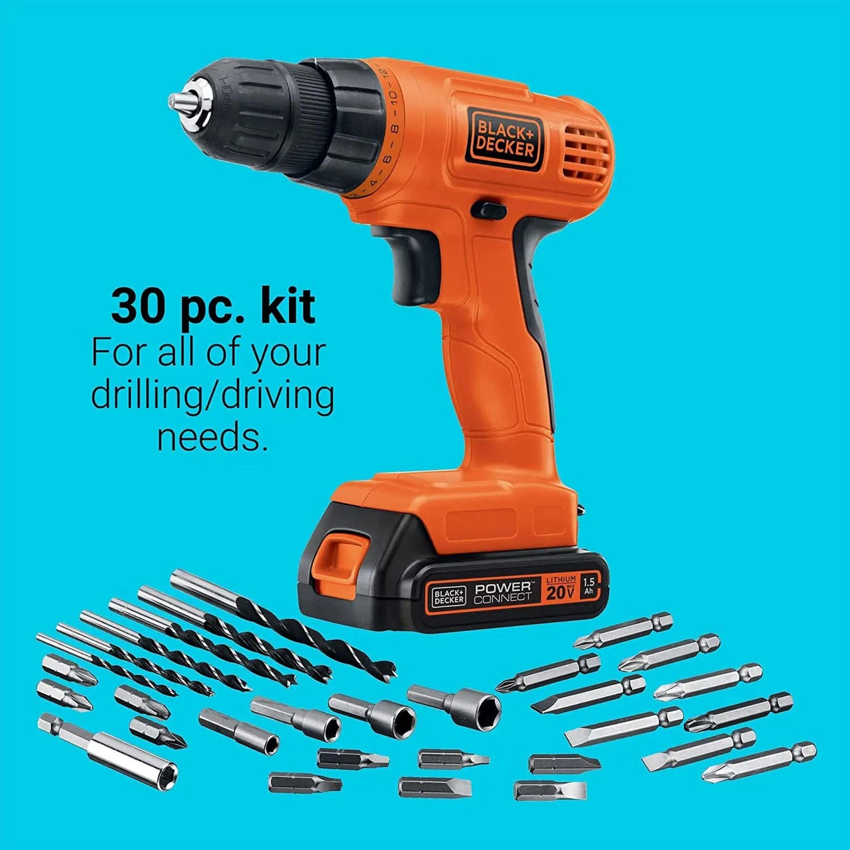 Black + Decker - Taladro inalámbrico (20 V MAX) - DIGVICE MX