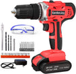 GardenJoy Juego de brocas eléctricas inalámbricas: Taladro eléctrico de 21 V con cargador rápido Portabrocas sin llave de 3/8 pulgadas, 2 velocidades variables 24+1 kit de herramientas eléctricas de ajuste de par y 25 brocas de taladro/destornillador - DIGVICE MX