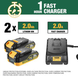 Taladro inalámbrico, sin escobillas 20 V Taladro de 1/2 pulgada, 2 x 2000 mAh baterías, torque de 530 pulgada-libras, 21 + 1 ajuste de torque, cargador rápido 2.0 A, 2 velocidades variables, 33 piezas accesorios. - DIGVICE MX